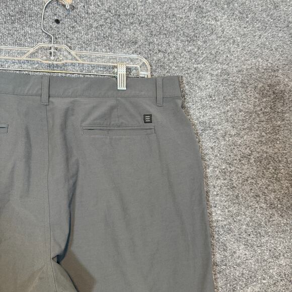 Free Fly Shorts Mens 36 Gray Chino Flat Front Casual‎ Lightweight Pockets Flaw - Picture 9 of 10